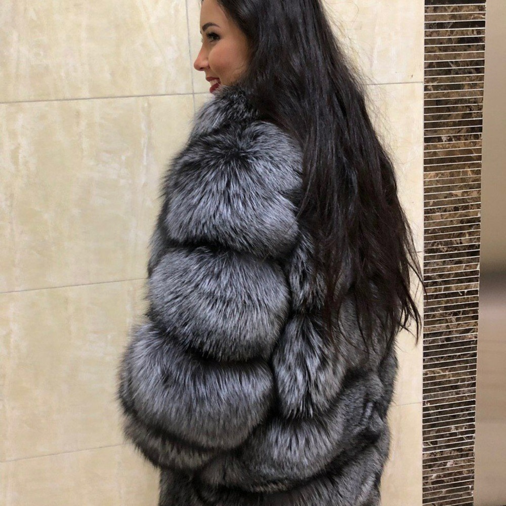FINAL PRICE Genuine Silver Fox fur coat - Picture 3 of 6